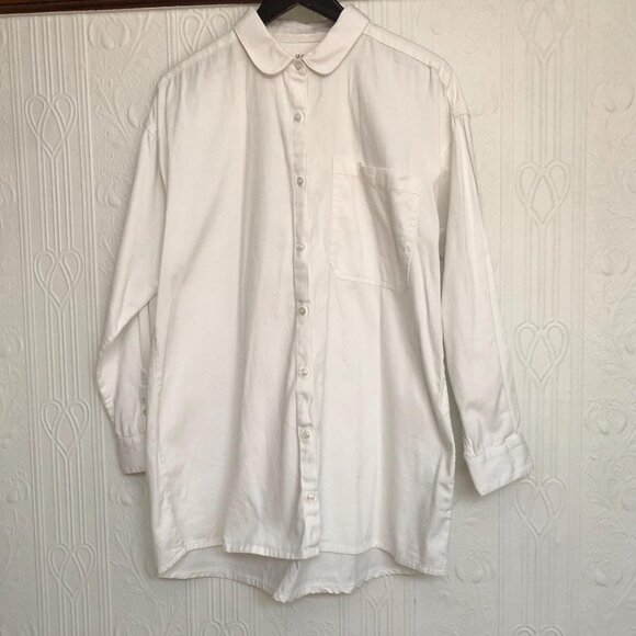 British sustainable Seasalt White overshirt, oversized shirt, size 10 - Picture 1 of 2